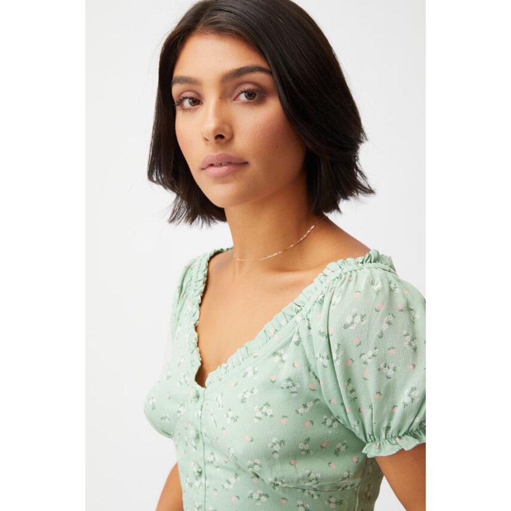 COTTON ON Tesse Tie Back Cropped Tea Blouse